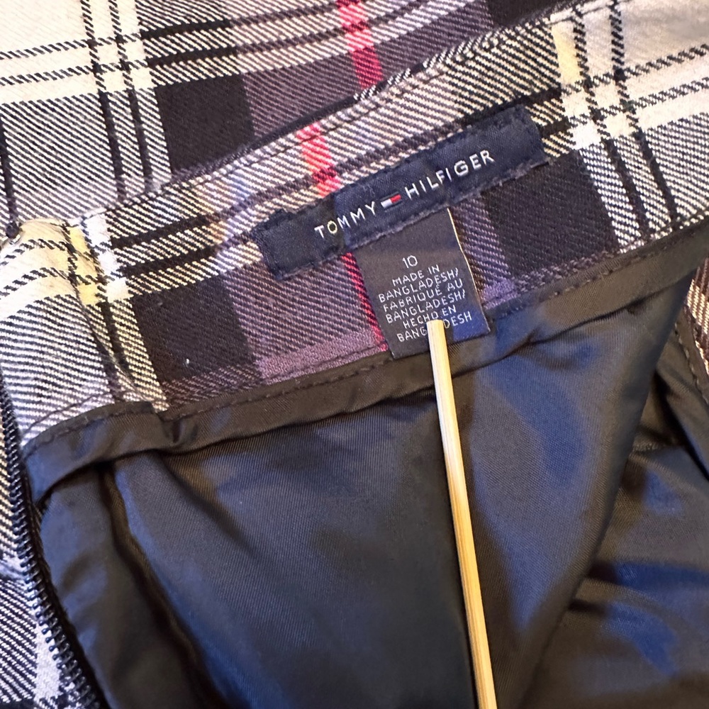 Plaid 18 inch wool mini skirt